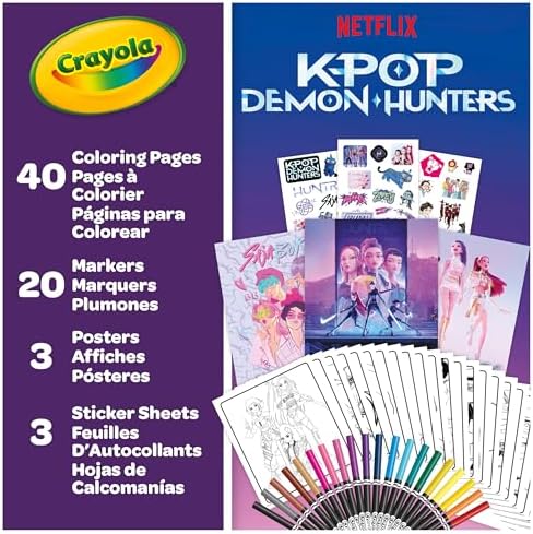 Crayola Kpop Demon Hunters Art Case (40+pcs), Coloring & Sticker Craft Kit