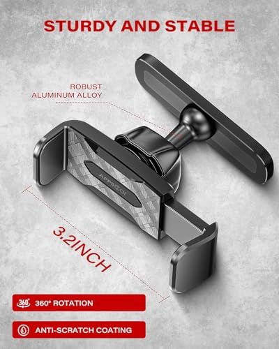 APPS2Car Magnetic Phone Holder for Gym, Alloy Base & Joint for Strong Hold