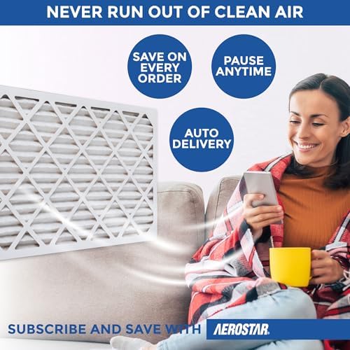 Aerostar Air Filter 20x20x1 MERV 8 AC Filter, HVAC, Furnace Filter, 6 Pack