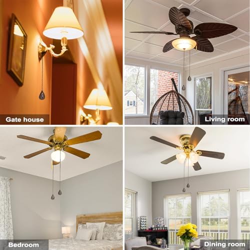 4 Pack Bronzed Ceiling Fan Pull Chain Extension, 12'' Decor Light Fans Icon