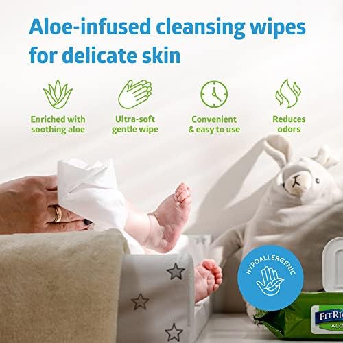 FitRight Personal Cleansing Wipes with Aloe 8x10 Unscented 600 Count