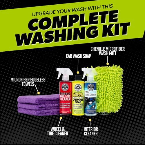 Chemical Guys, 7-Piece Car Cleaning Kit, Wash, Wheel & Interior Cleaners