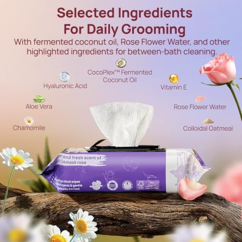 HICC PET Pet Cleaning Wipes for Dogs & Cats, Paws & Coat, 100 Count