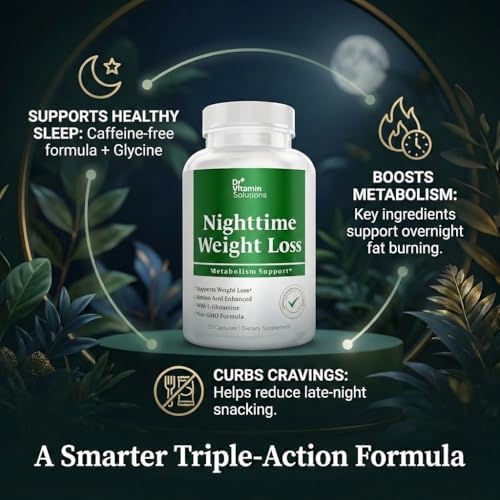 Nighttime Fat Burner for Women, Weight Loss & Appetite Suppressant, 30 Ct