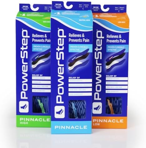 PowerStep Pinnacle Insoles, Plantar Fasciitis Relief (M 10-10.5, W 12-12.5)