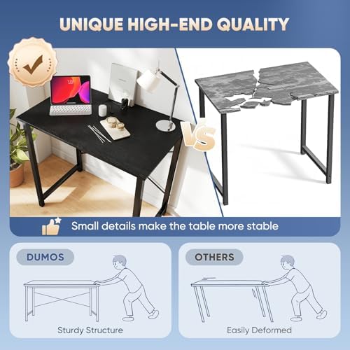 DUMOS 32 Inch Small Computer Desk, Gaming Desks for Home Office Bedroom