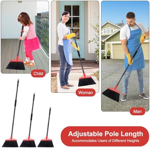 Tiumso Heavy Duty Broom Commercial Indoor/Outdoor Broom 55Inch