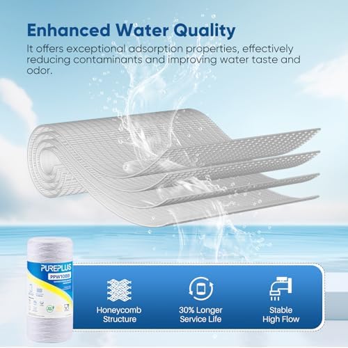 PUREPLUS 5 Micron 10 x 4.5 Whole House Water Filter for Well Water 2 Pack