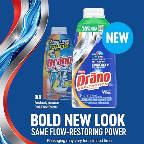 Drano EarlyAction Foamer Drain Clog Remover & Cleaner, 17oz 5-Pack
