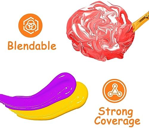 ABEIER Washable Finger Paint for Toddlers 1-3, 12 Non-Toxic Colors