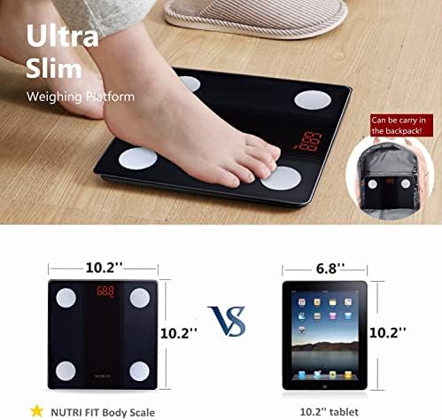 NUTRI FIT Bathroom Scale Smart Digital Bluetooth Scales for Body Weight