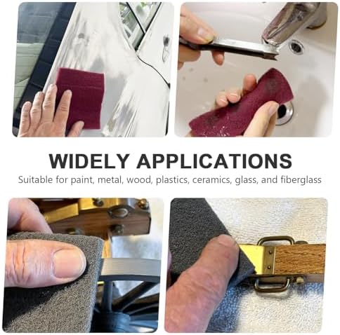 6"x9" Automotive Scuff Pad 8 Pack (7447&7448) - 4 Maroon(Fine) & 4 Gray(Ultra Fine), Wet/Dry Reusable Scuffing Pad for Paint Prep, Sanding - Auto Body, Woodworking & Handicrafts