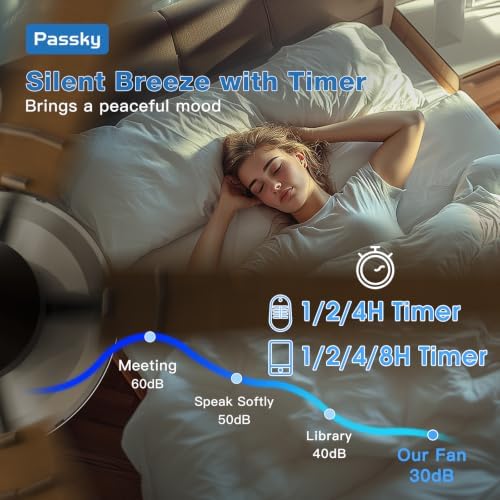 Passky 52 Inch Black Low Profile Ceiling Fans with Lights and Remote