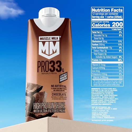 Muscle Milk Pro Liquid High Protein Shake, Chocolate, 11 Fl Oz (Pack of 12)