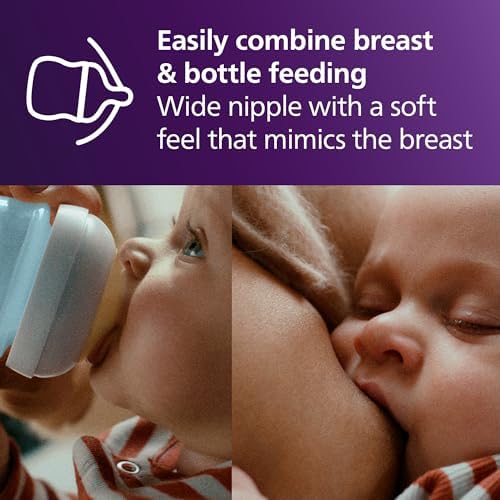 Philips Avent Natural Baby Bottles, Slow Flow, 4 oz, BPA-Free, 4-Pack