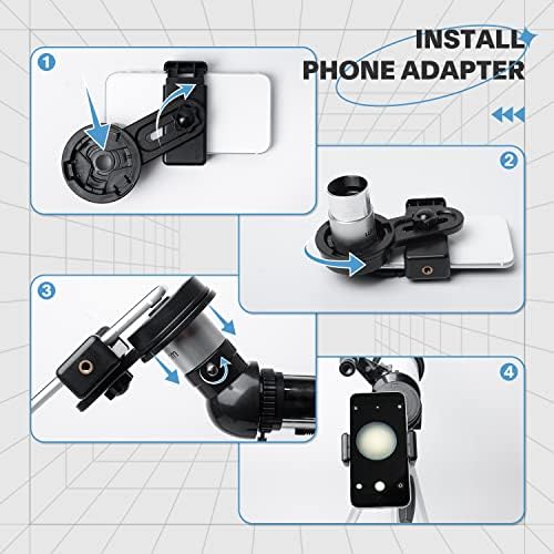 Koolpte Telescope for Adults, 80mm/600mm AZ Refractor for Beginners