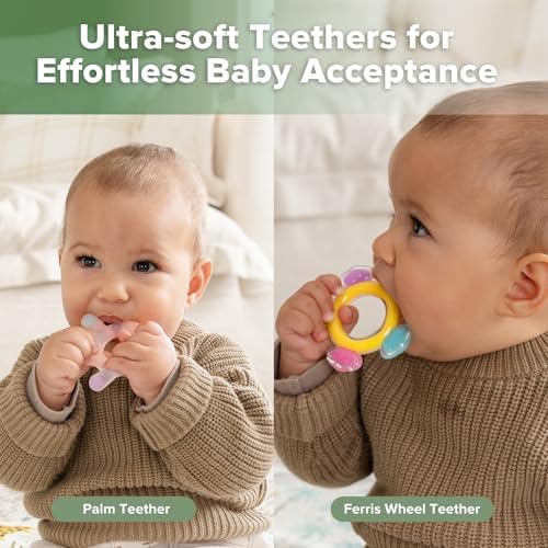 Haakaa Silicone Teether Combo, Baby Freezer Teething Toys, 2 Pack