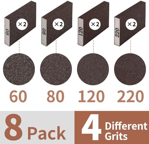 8 Pack Sanding Sponge Block, Wet Dry Sandpaper Sand Paper for Drywall Wood