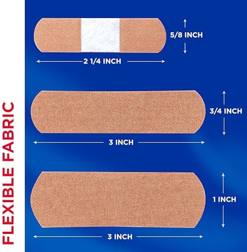 BAND-AID Brand Flexible Fabric Adhesive Bandages, Assorted Sizes, 100 Count