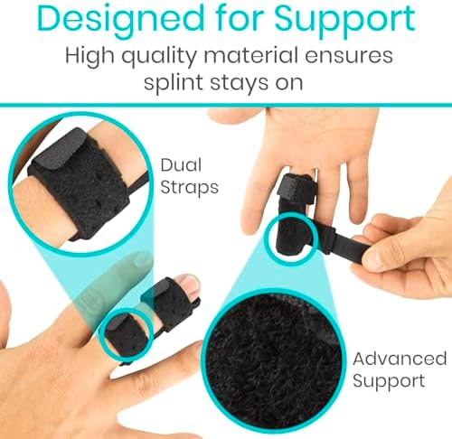 Vive Finger Splint (2 Pack) - Universal Finger Straightener - Broken