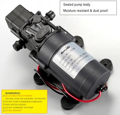12V DC Water Transfer Pump 4.5 L/Min 1.2 GPM 80 PSI