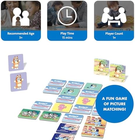 Wonder Forge Bluey Matching Game - Family & Toddler Games - Educational Toys - Memory & Brain Games for Kids Ages 3-5, Indoor Recess