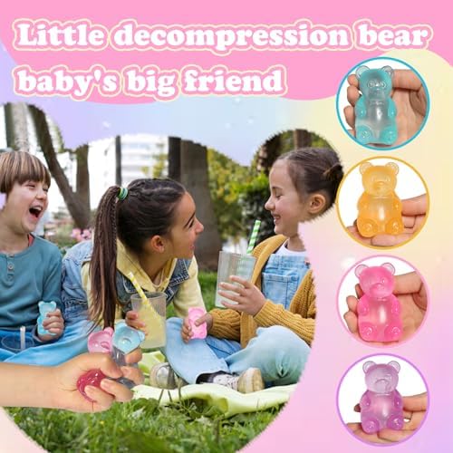 2pc Stress Gummy Bear Squishy Stress Balls for Adults Kids Fidget Toy