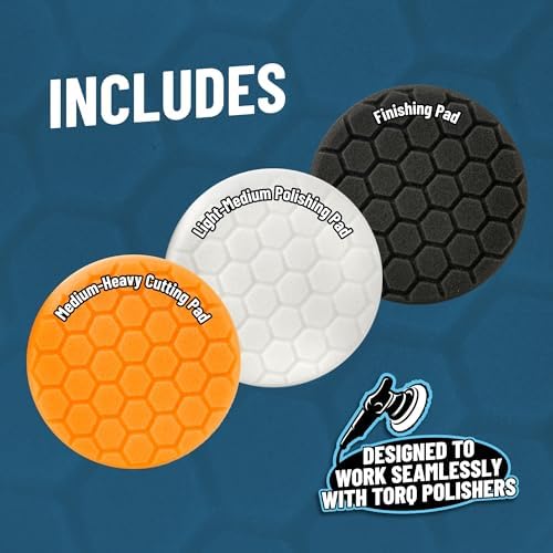 Chemical Guys, 5.5 in Foam Buffing Pad Kit, 3 Pads & Pad Cleaner, 4-Piece