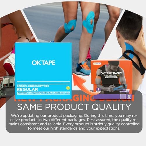 OK TAPE Kinesiology Tape Regular Original Tape 2in x 16.4ft Uncut Roll