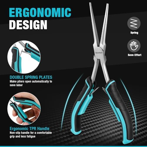 DURATECH 2PCS 7" Long Reach Needle Nose Pliers Set