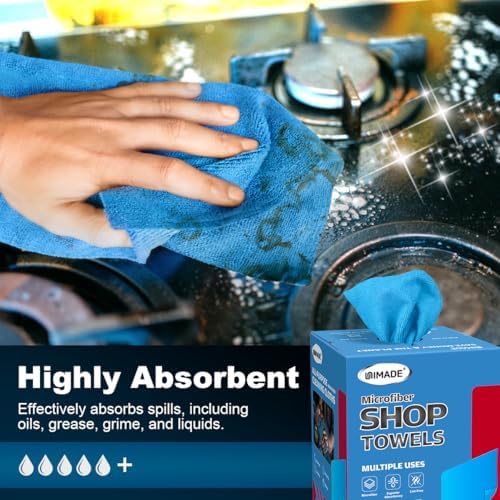 UNIMADE Shop Towels, 100 Sheets Microfiber Cleaning Cloth
