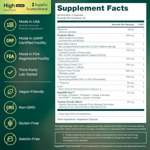 GLP-1 Colon Cleanse with Akkermansia, Berberine & Psyllium for Gut Health