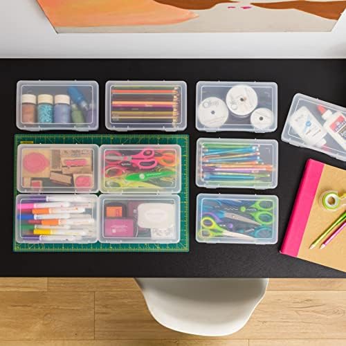 IRIS USA Clear Cases |Made in USA| Plastic Box Organizers (6-Pack)- Medium