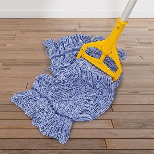 2 Pack Heavy Mop Replace Head，mop Head Replacement,Commercial mop Heads,Reusable Mop Head Refills-Replacement Mop Heads SuitableWet Industrial Blue Cotton Looped End String Head Refill (Blue)