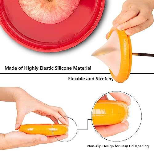 SOOPLEU Avocado Saver & Onion Storage, 4Pcs Silicone Fresh Produce Holder