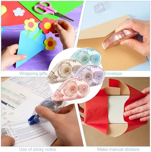 4 Pack Double Sided Tape Roller, Scrapbook Supplies, Glue Tape