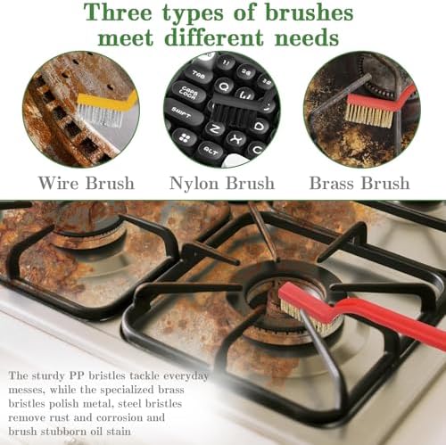 Crevice Cleaning Brush, Multifunctional Grout Brush and Straw Brush, 15 Pcs