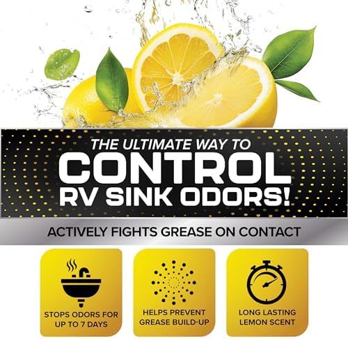 Camco TST RV Grey Water Odor Control - Lemon Scent - 64oz - Made in the USA