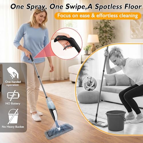 Spray Mop for Floor Cleaning: Microfiber Wet Dry Mops with 3 Washable Pads