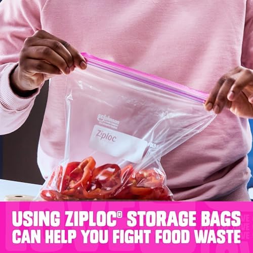 Ziploc Gallon Food Storage Bags, Stand-Up Bottom, Easy to Fill, 96 Count