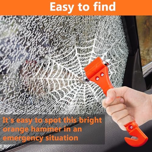 BFXM Car Window Breaker Hammer and Seat Belt Cutter 2-in-1, 2 Packs