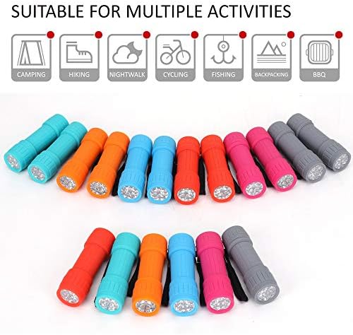 FASTPRO 18-Pack 9-LED Mini Flashlight Set with AAA Batteries Included