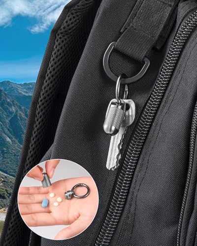 TISUR Titanium Keychain Pill Holder Small Metal Pill Case
