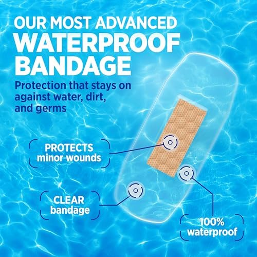 BAND-AID Brand Clear Waterproof Spot Adhesive Bandages, All One Size, 50 Ct