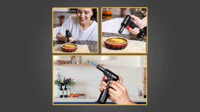 Sondiko Butane Torch, Refillable Soldering Torch with Visible Fuel Window