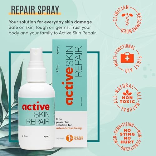 Active Skin Repair First Aid Spray with Medical Grade Hypochlorous, 3 oz