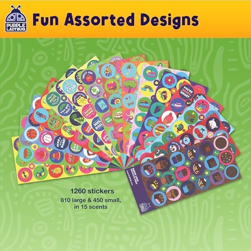 1260 Scratch and Sniff Stickers for Kids, 15 Scents - Smelly Stickers
