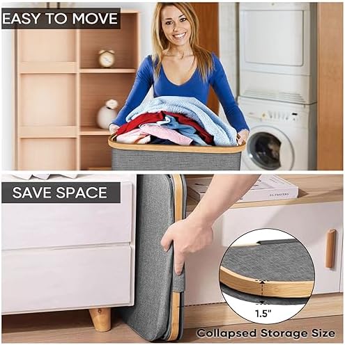 BALEINE 100L Laundry Hamper with Lid, Large Laundry Basket Bin