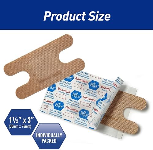MED PRIDE Fabric Knuckle Bandages,Latex-Free,1.5x3 in,100-Count