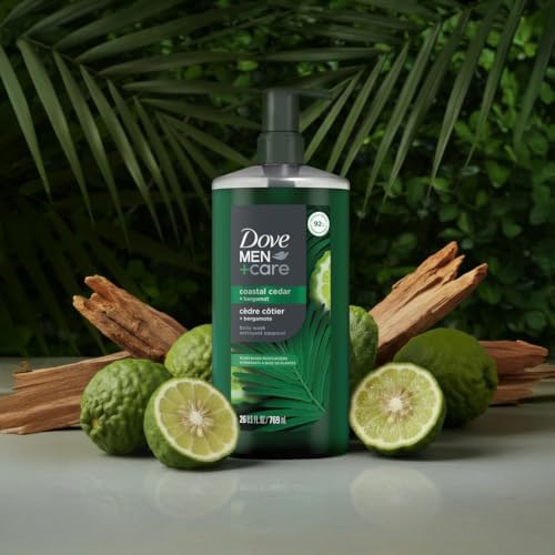 Dove Men Body Wash, Coastal Cedar + Bergamot, Moisturizing, 26oz